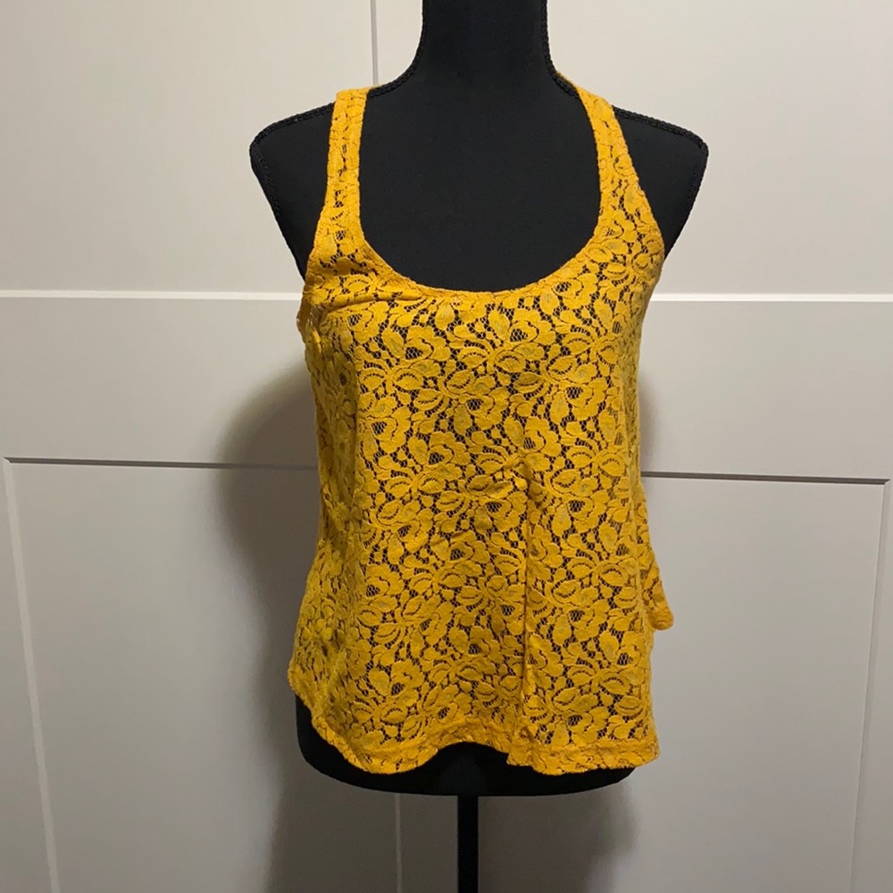 Beautiful yellow lace tank
